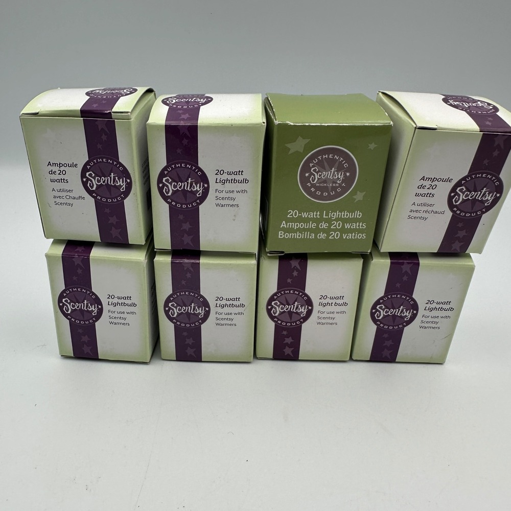 Scentsy Authentic 20-watt Lightbulb Lot of 8 Clear Replacement Bulbs Wax Warmers